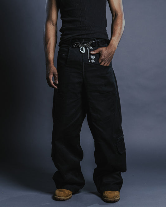 "SMOTE" Wide Leg Cargo Pants
