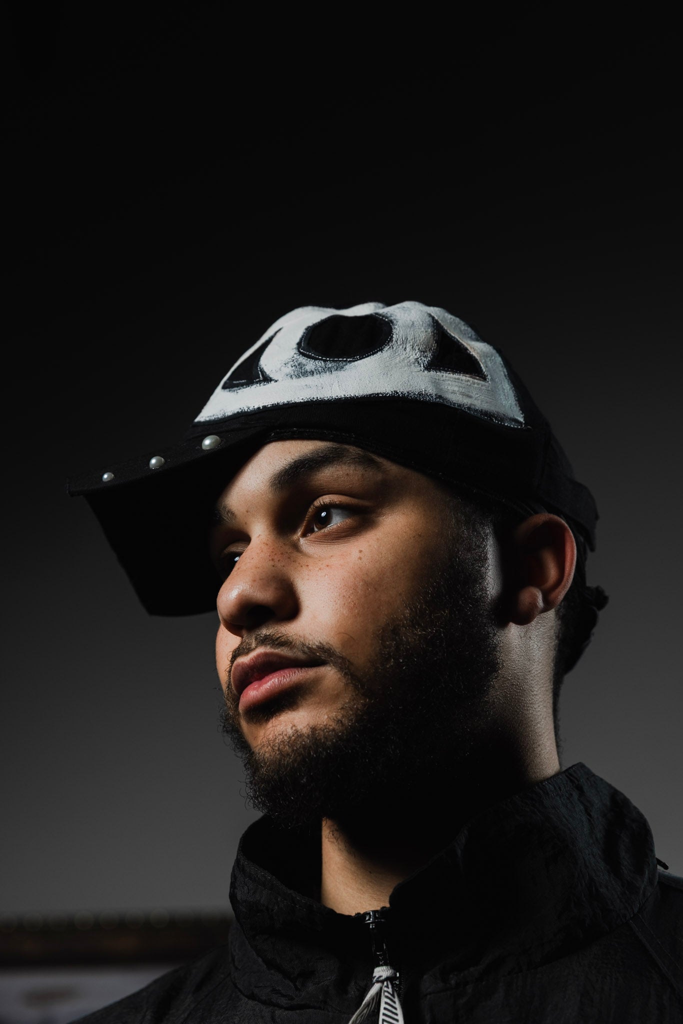 Pearled Raw Brim Logo Cap